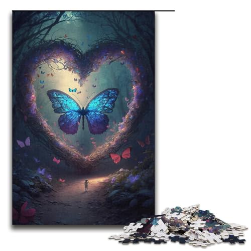 1000-teiliges Puzzle „Liebesschmetterling“, Puzzle für Erwachsene, Papppuzzle, gutes Geschenk für Erwachsene, Größe 38 x 26 cm von LLONGKT