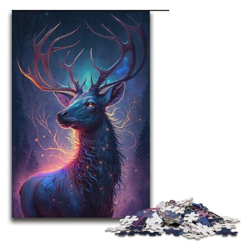 1000-teiliges Puzzle „Lightning Deer“ für Erwachsene, Papppuzzle, gutes Geschenk für Erwachsene, Größe 38 x 26 cm von LLONGKT