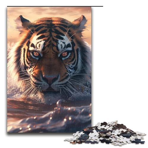 1000-teiliges Puzzle „Löwen des Sonnenuntergangswassers“, Holzpuzzle, Heimdekoration, Größe 50 x 75 cm 1000-teiliges Puzzle „Löwen des Sonnenuntergangswassers“, Holzpuzzle, Heimdekoration, Größe 50 x 75 cm von LLONGKT