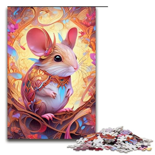 1000-teiliges Puzzle „Maus“ für Erwachsene, Holzpuzzle, anspruchsvolles Spiel (Größe 50 x 75 cm) von LLONGKT