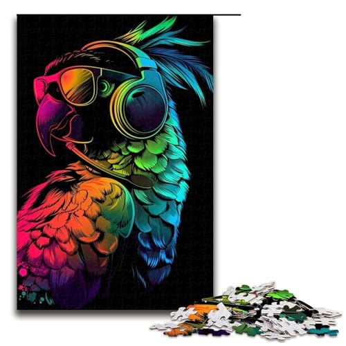 1000-teiliges Puzzle „Papagei mit Sonnenbrille“, Puzzle für Teenager, Holzpuzzle, tolles Geschenk für Erwachsene, Größe 50 x 75 cm 1000-teiliges Puzzle „Papagei mit Sonnenbrille“, Puzzle für Teenager, Holzpuzzle, tolles Geschenk für Erwachsene, Größe 50 x 75 cm von LLONGKT