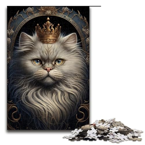 1000-teiliges Puzzle „Perserkatze“ für Erwachsene, Holzpuzzle, anspruchsvolles Spiel (Größe 50 x 75 cm) von LLONGKT