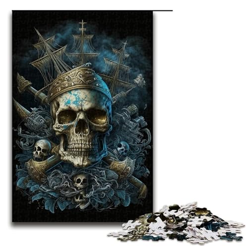 1000-teiliges Puzzle „Piratenskelettschiff“, Holzpuzzle für Erwachsene, Lernspiel, Größe 50 x 75 cm 1000-teiliges Puzzle „Piratenskelettschiff“, Holzpuzzle für Erwachsene, Lernspiel, Größe 50 x 75 cm von LLONGKT