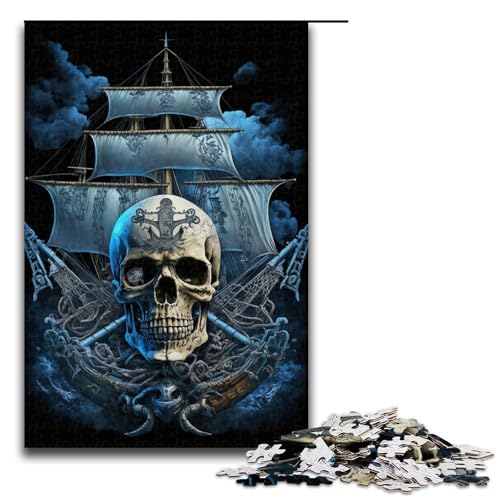 1000-teiliges Puzzle „Piratenskelettschiff“, Holzpuzzle für Erwachsene, Lernspiel, Größe 50 x 75 cm 1000-teiliges Puzzle „Piratenskelettschiff“, Holzpuzzle für Erwachsene, Lernspiel, Größe 50 x 75 cm von LLONGKT