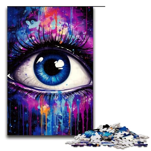 1000-teiliges Puzzle „Psychedelic Eyes“ für Teenager, Holzpuzzle, Lernspiel für Erwachsene, Größe 50 x 75 cm 1000-teiliges Puzzle „Psychedelic Eyes“ für Teenager, Holzpuzzle, Lernspiel für Erwachsene, Größe 50 x 75 cm von LLONGKT