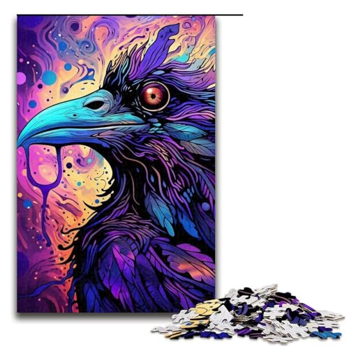 1000-teiliges Puzzle „Purple Crow“ aus Holz, Heimdekoration, Größe 50 x 75 cm 1000-teiliges Puzzle „Purple Crow“ aus Holz, Heimdekoration, Größe 50 x 75 cm von LLONGKT
