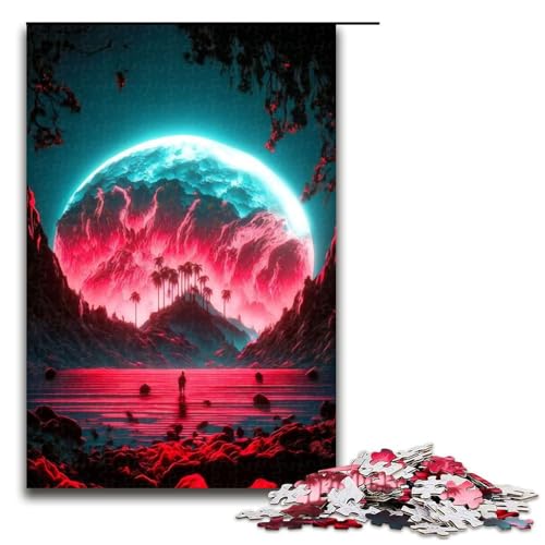 1000-teiliges Puzzle „RED Dawn“ für Erwachsene, Holzpuzzle, anspruchsvolles Spiel, Größe 50 x 75 cm von LLONGKT