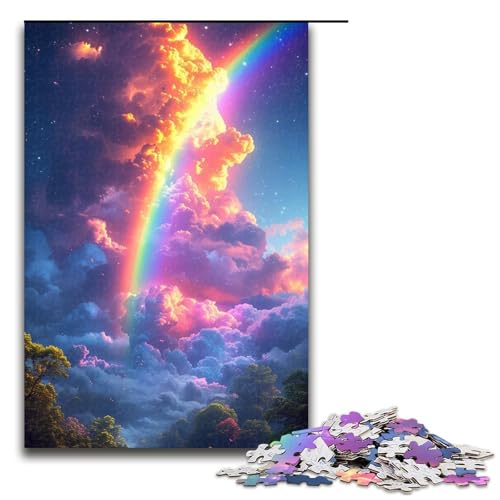 1000-teiliges Puzzle „Regenbogen in den Wolken“, Holzpuzzle, Lernspielzeug, Größe 50 x 75 cm 1000-teiliges Puzzle „Regenbogen in den Wolken“, Holzpuzzle, Lernspielzeug, Größe 50 x 75 cm von LLONGKT