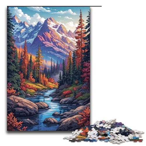 1000-teiliges Puzzle „Seltsame und schöne Berge und Wälder“, Puzzle für Erwachsene, Holzpuzzle, lustiges Geschenk (Größe 50 x 75 cm) von LLONGKT