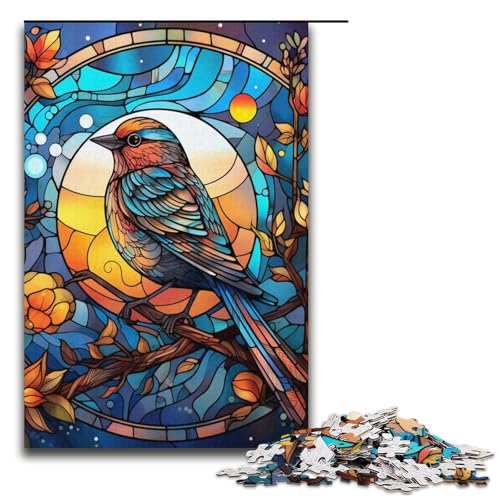 1000-teiliges Puzzle „Spatzen-Puzzle mit Buntglasfenstern“ für Erwachsene, Papppuzzle, Lernspiel, Herausforderungsspielzeug, Größe 38 x 26 cm 1000-teiliges Puzzle „Spatzen-Puzzle mit Buntglasfenstern“ für Erwachsene, Papppuzzle, Lernspiel, Herausforderungsspielzeug, Größe 38 x 26 cm von LLONGKT