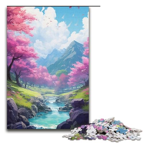 1000-teiliges Puzzle „Springs in The Lake“ für Erwachsene, Papppuzzle, Heimdekoration, Größe 38 x 26 cm von LLONGKT
