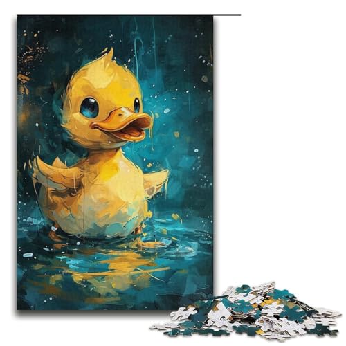 1000-teiliges Puzzle „Süße kleine gelbe Ente“, Kartonpuzzle, Heimdekoration (Größe 38 x 26 cm) von LLONGKT