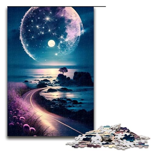 1000-teiliges Puzzle „Traummond“, Holzpuzzle, Heimdekoration (Größe 50 x 75 cm) von LLONGKT