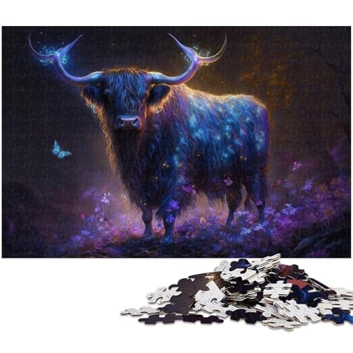 1000-teiliges Puzzle „Yak im Wald“, Puzzle für Erwachsene, Holzpuzzle, Lernspiel für Erwachsene und Kinder, Größe 50 x 75 cm von LLONGKT