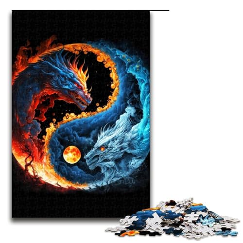 1000-teiliges Puzzle „Yin und Yang“ für Erwachsene. Holzpuzzle, das anspruchsvoll zu vervollständigen ist, Aber Spaß Macht und humorvoll ist (Größe 50 x 75 cm) von LLONGKT
