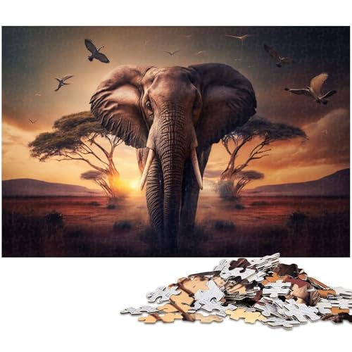1000-teiliges Puzzle Afrikanischer Elefant Holzpuzzle für Erwachsene Lernspiel Größe 50x75cm 1000-teiliges Puzzle Afrikanischer Elefant Holzpuzzle für Erwachsene Lernspiel Größe 50x75cm von LLONGKT