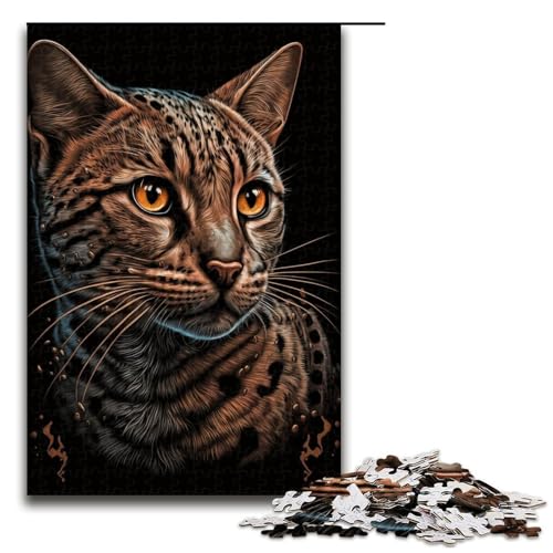 1000-teiliges Puzzle Bengalkatze, Holzpuzzle für Erwachsene, Lernspiel, Größe 50 x 75 cm 1000-teiliges Puzzle Bengalkatze, Holzpuzzle für Erwachsene, Lernspiel, Größe 50 x 75 cm von LLONGKT