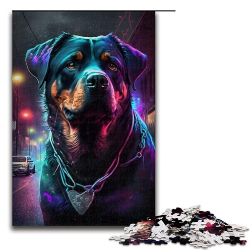 1000-teiliges Puzzle Fantasy Rottweiler Puzzle für Erwachsene Holzpuzzle Lernspiel Größe 50x75cm 1000-teiliges Puzzle Fantasy Rottweiler Puzzle für Erwachsene Holzpuzzle Lernspiel Größe 50x75cm von LLONGKT