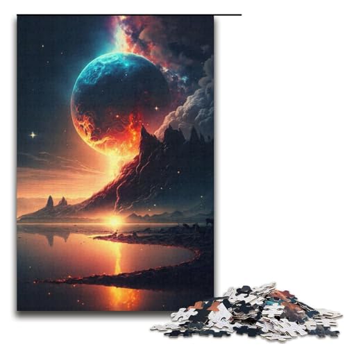 1000-teiliges Puzzle Fantasy Sunset Puzzles aus Karton, Lernspielzeug, Größe 38 x 26 cm von LLONGKT