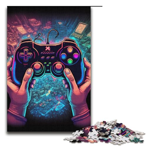 1000-teiliges Puzzle Neon-Spiel Puzzles aus Pappe Lernspielzeug Familienspiele Größe 38 x 26 cm von LLONGKT
