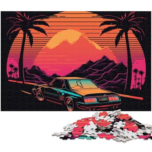 1000-teiliges Puzzle Neonlandschaft, Holzpuzzle für Erwachsene, Lernspiel, Größe 50 x 75 cm von LLONGKT
