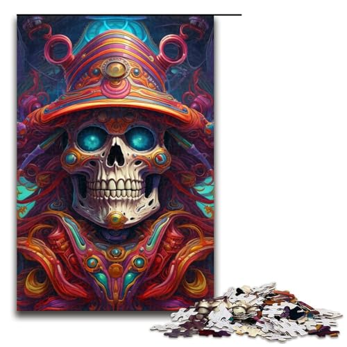 1000-teiliges Puzzle Piratenkapitän-Totenkopf-Puzzle Holzpuzzle Lernspielzeug Größe 50x75cm von LLONGKT