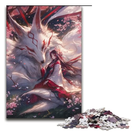 1000-teiliges Puzzle für Erwachsene, „Der Fuchs und das Mädchen“, Quizspiel zum Stressabbau, schwierige Herausforderung, Größe 50 x 75 cm von LLONGKT