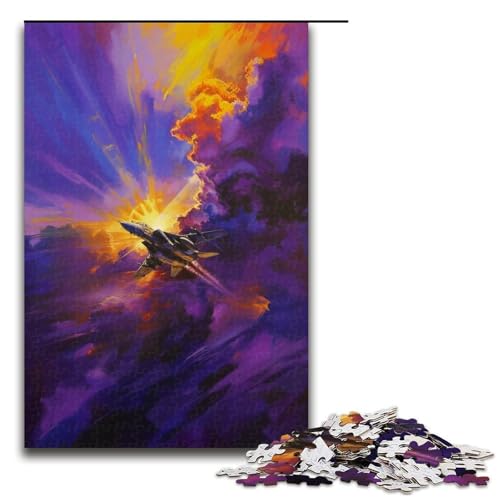 1000-teiliges Puzzle für Erwachsene, „Fighter in The Clouds“, Quizspiel zum Stressabbau, schwierige Herausforderung, Größe 50 x 75 cm von LLONGKT