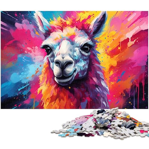1000-teiliges Puzzle für Erwachsene, Alpaka-Puzzle – anspruchsvolles Spiel, EIN Kunstwerk für Teenager ab 14 Jahren, Größe 38 x 26 cm von LLONGKT