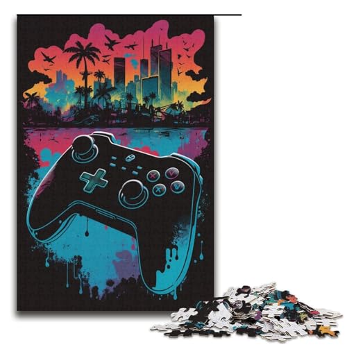 1000-teiliges Puzzle für Erwachsene, Aquarell-Spiel, Puzzle, praktisches Spiel, tolle Geschenke für Weihnachten (Größe 38 x 26 cm) von LLONGKT