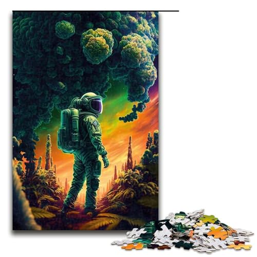 1000-teiliges Puzzle für Erwachsene, Astronauten-Denkspiel, hilft dem Gehirn, süchtig machendes Spielzeug zu trainieren und Geduld zu fördern, Größe 50 x 75 cm von LLONGKT