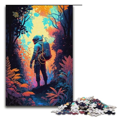 1000-teiliges Puzzle für Erwachsene, Astronauten-Puzzle aus Karton, Lernspielzeug, Familienspiele, Größe 38 x 26 cm von LLONGKT