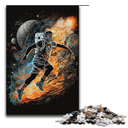1000-teiliges Puzzle für Erwachsene, Astronauten Spielen Basketball, Puzzle für Lernspiel, Herausforderungsspielzeug, Lernspiel für Geburtstag, Weihnachten, Größe 38 x 26 cm 1000-teiliges Puzzle für Erwachsene, Astronauten Spielen Basketball, Puzzle für Lernspiel, Herausforderungsspielzeug, Lernspiel für Geburtstag, Weihnachten, Größe 38 x 26 cm von LLONGKT