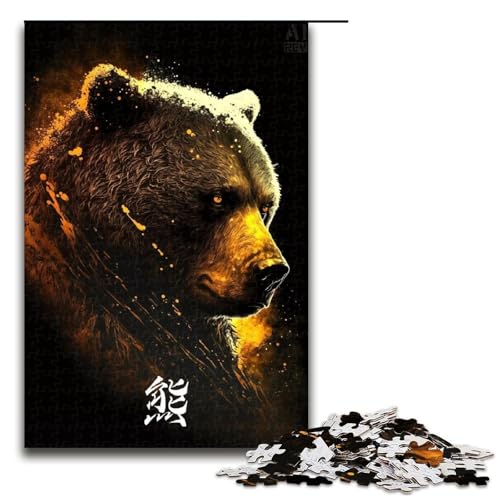 1000-teiliges Puzzle für Erwachsene, Bären-Denkspiel, einzigartiges Geburtstagsspiel (Größe 50 x 75 cm) von LLONGKT