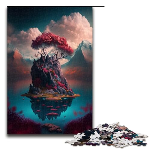 1000-teiliges Puzzle für Erwachsene, Baumlandschaftspuzzle, Lernspiele, perfekte Dekoration für und Teenager ab 14 Jahren, Größe 50 x 75 cm von LLONGKT