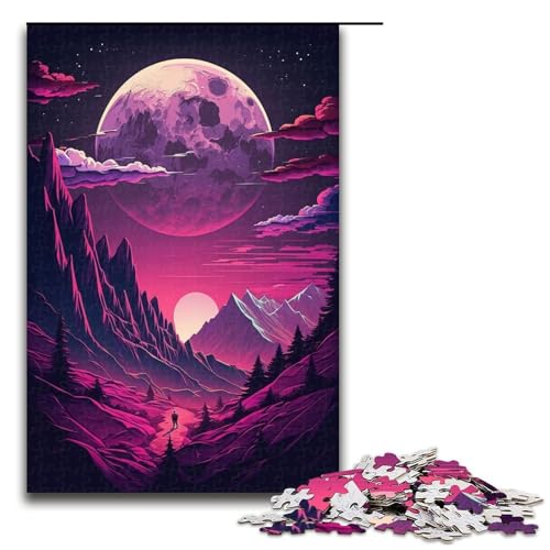 1000-teiliges Puzzle für Erwachsene, Berggipfel, Lernpuzzle, Größe 50 x 75 cm von LLONGKT