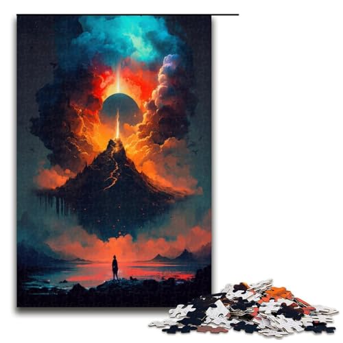 1000-teiliges Puzzle für Erwachsene, Berglandschaft, Spielzeug, Denkspiel, Herausforderung für die Gehirnintelligenz, süchtig machendes Spielzeug (Größe 50 x 75 cm) von LLONGKT