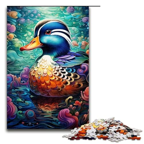 1000-teiliges Puzzle für Erwachsene, Bunte Ente, Puzzle für Lernspiele, Herausforderungsspielzeug, gutes Geschenk, Größe 50 x 75 cm von LLONGKT