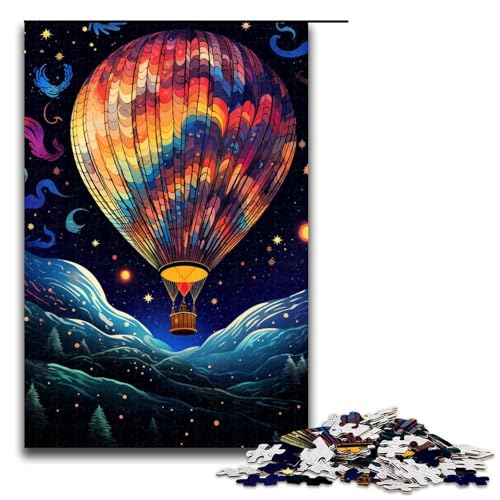 1000-teiliges Puzzle für Erwachsene, Bunte Heißluftballons, Puzzle, Quizspiel, Geburtstagsgeschenk, Geschenke, Wandkunst (Größe 50 x 75 cm) von LLONGKT