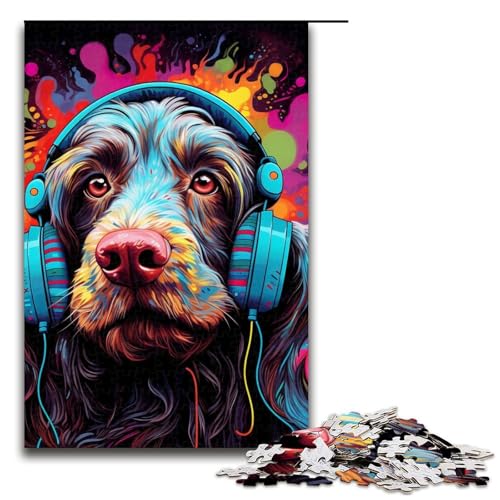 1000-teiliges Puzzle für Erwachsene, Bunte Hunde-Puzzles für Erwachsene, Holzpuzzle, Lernspiele, Größe 50 x 75 cm von LLONGKT
