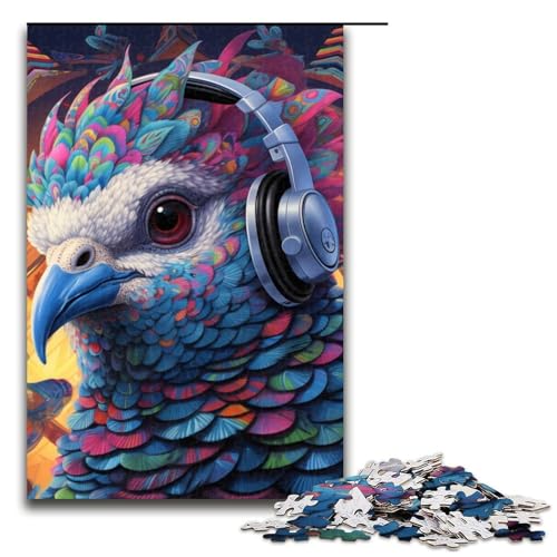 1000-teiliges Puzzle für Erwachsene, Bunte Tauben, Puzzle, Geschenk, Holzpuzzle, Lernspiel, Herausforderungsspielzeug, Größe 50 x 75 cm von LLONGKT