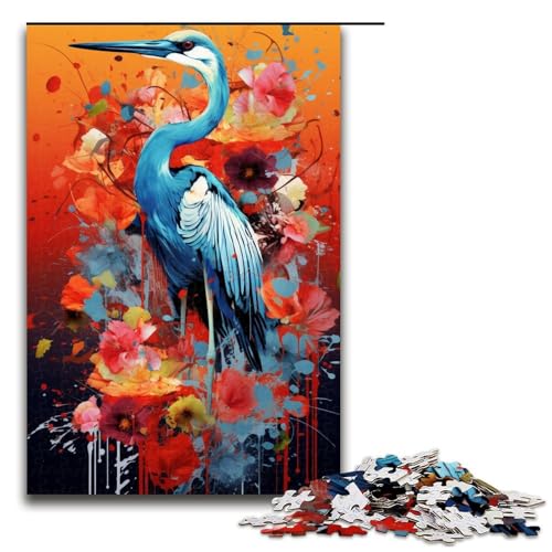 1000-teiliges Puzzle für Erwachsene, Bunte weiße Kraniche, Denksportaufgabe, Künstlersammlung, bildende Kunst (Größe 50 x 75 cm) von LLONGKT