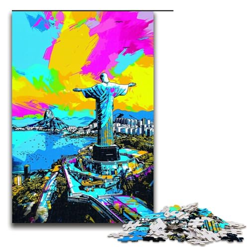 1000-teiliges Puzzle für Erwachsene, Christus der Erlöser, Denkspiel, einzigartiges Geburtstagsspiel (Größe 50 x 75 cm) von LLONGKT