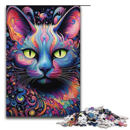 1000-teiliges Puzzle für Erwachsene, ColorfulCat-Puzzle für Lernspiele, Herausforderungsspielzeug, Lernspiel für Geburtstage, Weihnachten, Größe 38 x 26 cm 1000-teiliges Puzzle für Erwachsene, ColorfulCat-Puzzle für Lernspiele, Herausforderungsspielzeug, Lernspiel für Geburtstage, Weihnachten, Größe 38 x 26 cm von LLONGKT