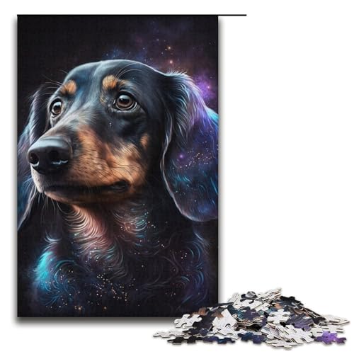 1000-teiliges Puzzle für Erwachsene, Dackel-Puzzle, Lernspiele, perfekte Dekoration für Teenager ab 14 Jahren, Größe 38 x 26 cm von LLONGKT