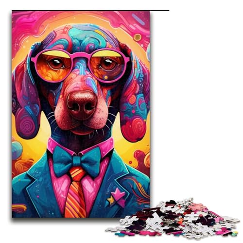 1000-teiliges Puzzle für Erwachsene, Dackel im Anzug, Quizspiel, anspruchsvoll zu vervollständigen, Aber lustig und humorvoll, Größe 50 x 75 cm 1000-teiliges Puzzle für Erwachsene, Dackel im Anzug, Quizspiel, anspruchsvoll zu vervollständigen, Aber lustig und humorvoll, Größe 50 x 75 cm von LLONGKT