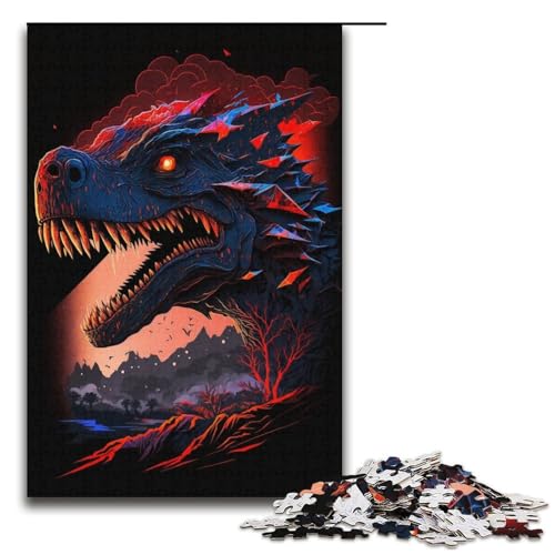 1000-teiliges Puzzle für Erwachsene, Dinosaurier-Stressabbau, für Teenager ab 14 Jahren, Größe 38 x 26 cm 1000-teiliges Puzzle für Erwachsene, Dinosaurier-Stressabbau, für Teenager ab 14 Jahren, Größe 38 x 26 cm von LLONGKT