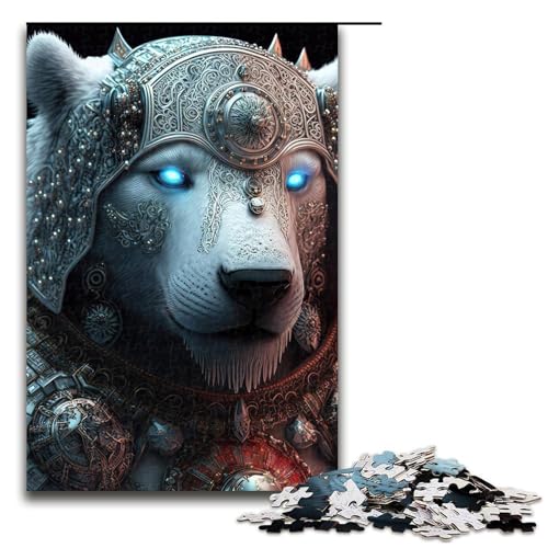 1000-teiliges Puzzle für Erwachsene, Eisbär-Krieger-Puzzle, Lernpuzzle, Größe 50 x 75 cm von LLONGKT