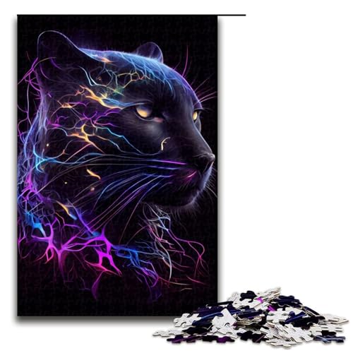 1000-teiliges Puzzle für Erwachsene, Electric Storm Panther, Puzzle, praktisches Spiel, Kunstwerk, Geschenk für und Teenager ab 14 Jahren, Größe 50 x 75 cm 1000-teiliges Puzzle für Erwachsene, Electric Storm Panther, Puzzle, praktisches Spiel, Kunstwerk, Geschenk für und Teenager ab 14 Jahren, Größe 50 x 75 cm von LLONGKT