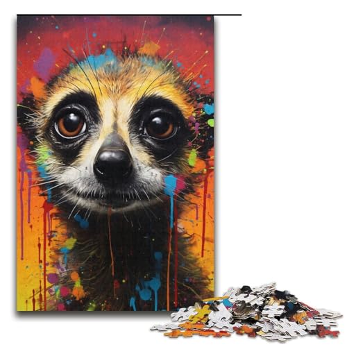 1000-teiliges Puzzle für Erwachsene, Erdmännchen, buntes Puzzle, Lernspielzeug, Stressabbau, schwierige Herausforderung, Größe 38 x 26 cm von LLONGKT